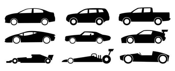 collection of silhouette design 
car icon with black color,vector illustration