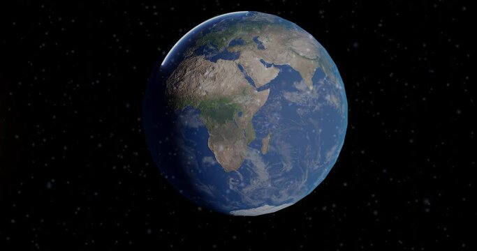Three-dimensional animation of comet impact catastrophe with the planet earth that ends with the destruction of the world erasing it from the universe.