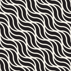 Vector seamless pattern. Repeating geometric abstract elements. Stylish monochrome background design.