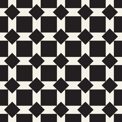 Vector seamless pattern. Repeating geometric abstract elements. Stylish monochrome background design.