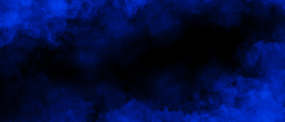 Blue and black color abstract watercolor background