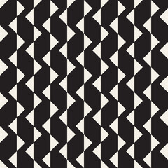 Vector seamless pattern. Repeating geometric abstract elements. Stylish monochrome background design.