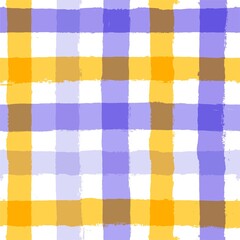Plaid check patten. Seamless vector tartan texture print. lilac and white watercolor stripes, checkered male graphic background.