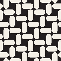 Vector seamless pattern. Repeating geometric elements. Stylish monochrome background design.