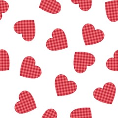 Seamless pattern heart checkered vector illustration for print