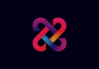 Modern Abstract Letter X colorful Stylish Professional Vector logo design Template