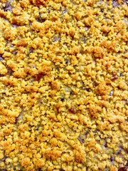 delicious crumbled cake with cornmeal