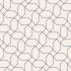 Vector seamless pattern. Repeating geometric elements. Stylish monochrome background design.