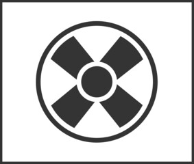 Ventilation pictogram for architects and building sites