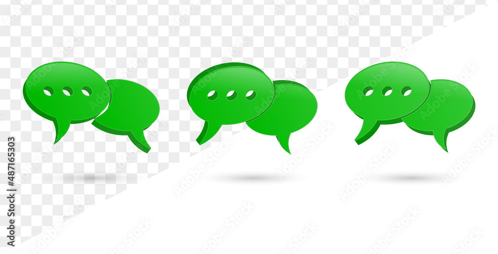Aufkleber 3d chat bubble speech message icon talk dialogue green bubbles icons