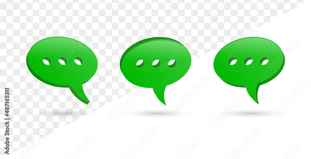 Aufkleber 3d chat bubble speech message icon talk dialogue green bubbles icons