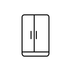 Refrigerator line icon, vector outline logo isolated on white background