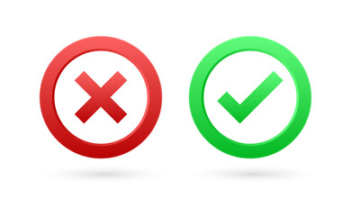 checkmark icon button tick and cross signs. check icon circle buttons - green and red checkmark button checklist symbols. check mark icon - voting check mark - checklist checkmark - approved checkmark