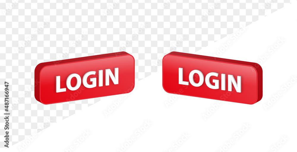 Poster 3d login banner label button log in web 3d buttons 