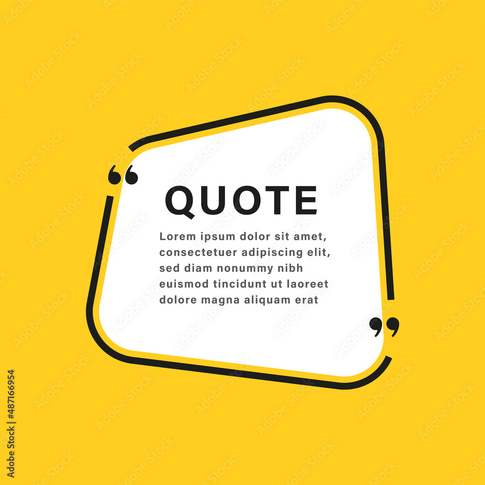 Poster quote box frame. texting boxes with quotation marks. line quote frames	
