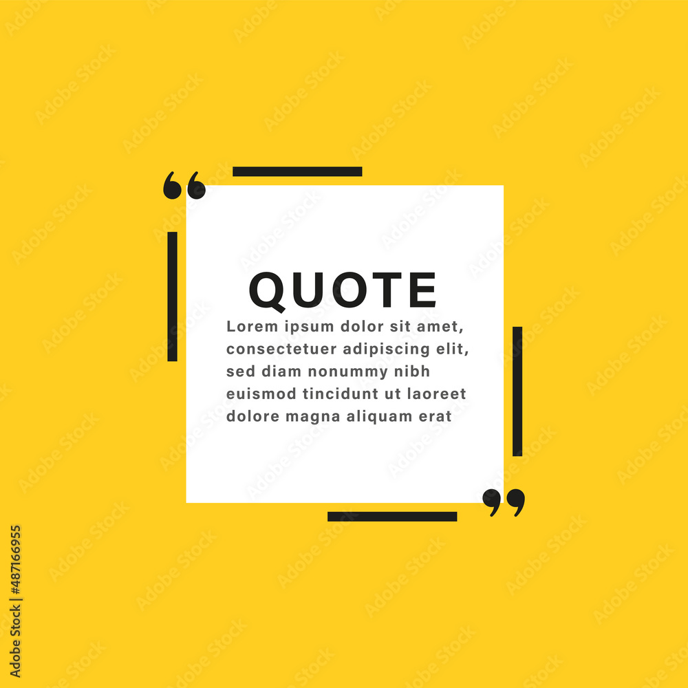 Poster quote box frame. texting boxes with quotation marks. line quote frames	
