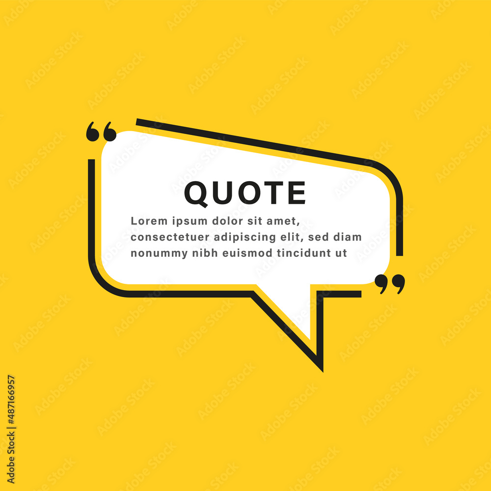 Fototapete quote box frame speech bubble. texting boxes with quotation marks. line quote frames