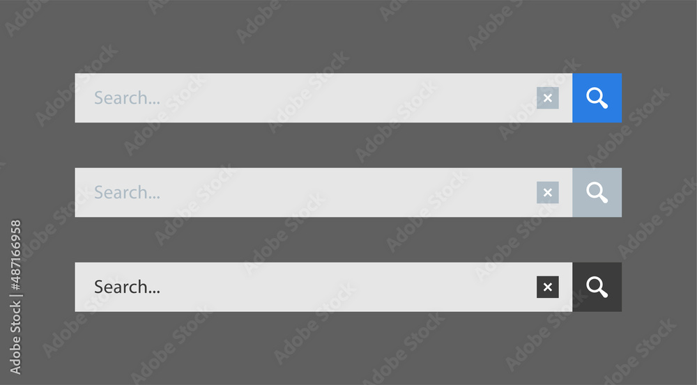 Poster search bar frame with magnifier icon, search boxes template for web page internet browser