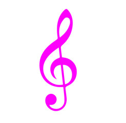 Song melody music note and pink tone vector icon