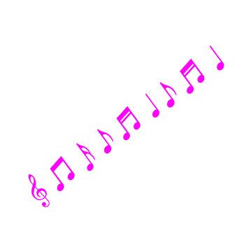 Song melody music note and pink tone vector icon
