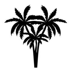 palm tree silhouette, isolated vector