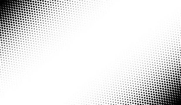 Fototapeta Halftone corner texture. Faded dot pattern for design prints. Bg abstract gradient. Black geometric background for overlay effect. Subtle patern. Digital polka. Dots gradation. Vector illustration