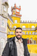 Man in the Pena Palace in Sintra, Portugal