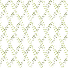 Botanical seamless pattern on white background