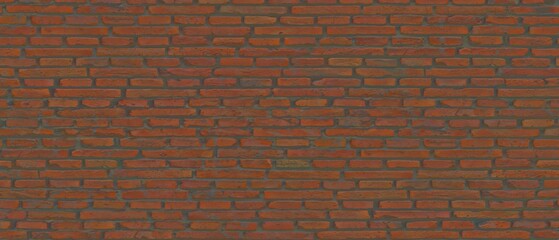 Brick wall with red brick, red brick background.