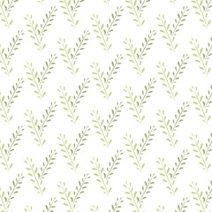 Botanical seamless pattern on white background
