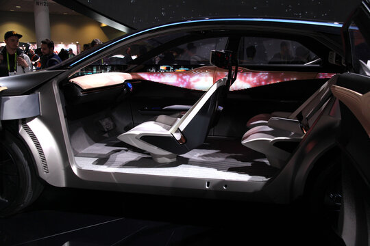 Las Vegas, Nevada / USA - Jan 8 2019:  Nissan Concept Car Interior At CES 2019