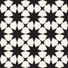 Vector seamless pattern. Repeating geometric abstract elements. Stylish monochrome background design.