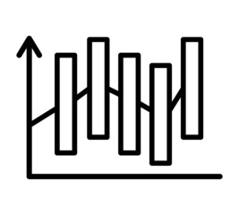 Chart bar flat icon. Siccess business pictogram for web. Line stroke. Infographic iisolated on white background. Vector eps10
