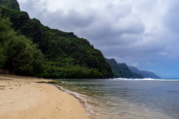 Beautiful seascape scene on the Island of Kauai, Hawaii, USA
