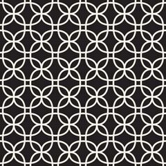 Vector seamless pattern. Repeating geometric abstract elements. Stylish monochrome background design.