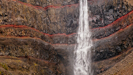 beautiful waterfall in wild Iceland