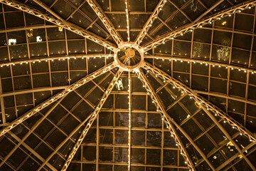 View of the dome roof from the inside