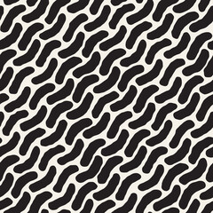 Vector seamless pattern. Repeating geometric abstract elements. Stylish monochrome background design.
