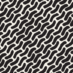 Vector seamless pattern. Repeating geometric abstract elements. Stylish monochrome background design.