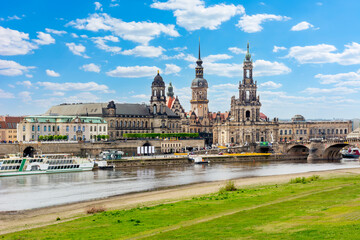 Dresden cityscape with cathedral and castle, Saxony, Germany