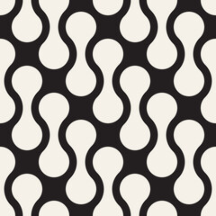 Vector seamless pattern. Repeating geometric abstract elements. Stylish monochrome background design.