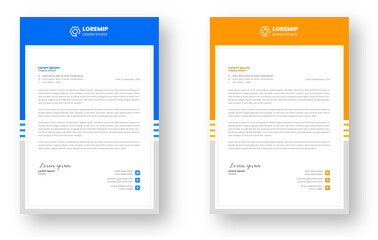 corporate modern business letterhead design template with yellow and blue color. creative modern letterhead design template for your project. letter head, letterhead, business letterhead design.
