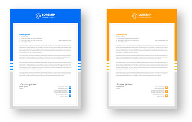 corporate modern business letterhead design template with yellow and blue color. creative modern letterhead design template for your project. letter head, letterhead, business letterhead design.
