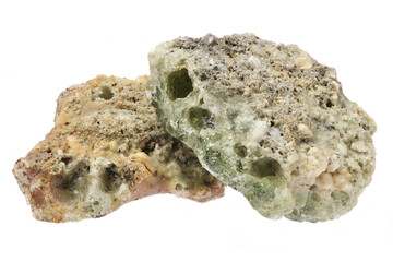 trinitite from Trinity Site, New Mexico isolated on white background