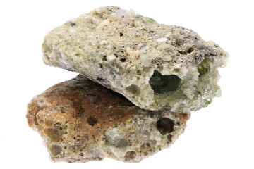 trinitite from Trinity Site, New Mexico isolated on white background