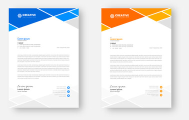 corporate modern business letterhead design template with yellow and blue color. creative modern letterhead design template for your project. letter head, letterhead, business letterhead design.