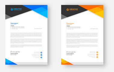 corporate modern business letterhead design template with yellow and blue color. creative modern letterhead design template for your project. letter head, letterhead, business letterhead design.