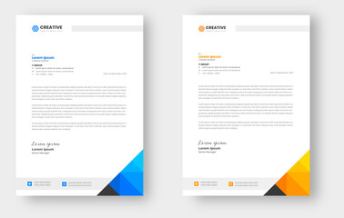 corporate modern business letterhead design template with yellow and blue color. creative modern letterhead design template for your project. letter head, letterhead, business letterhead design.