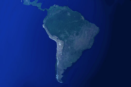 South America from space. Elements of this image furnished by NASA