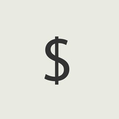 Dollar sign vector icon illustration sign